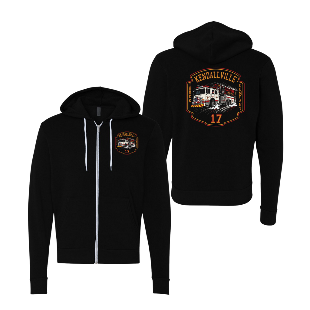 Truck 17 Off-Duty Full-Zip Hooded Sweatshirt | Kendallville Fire
