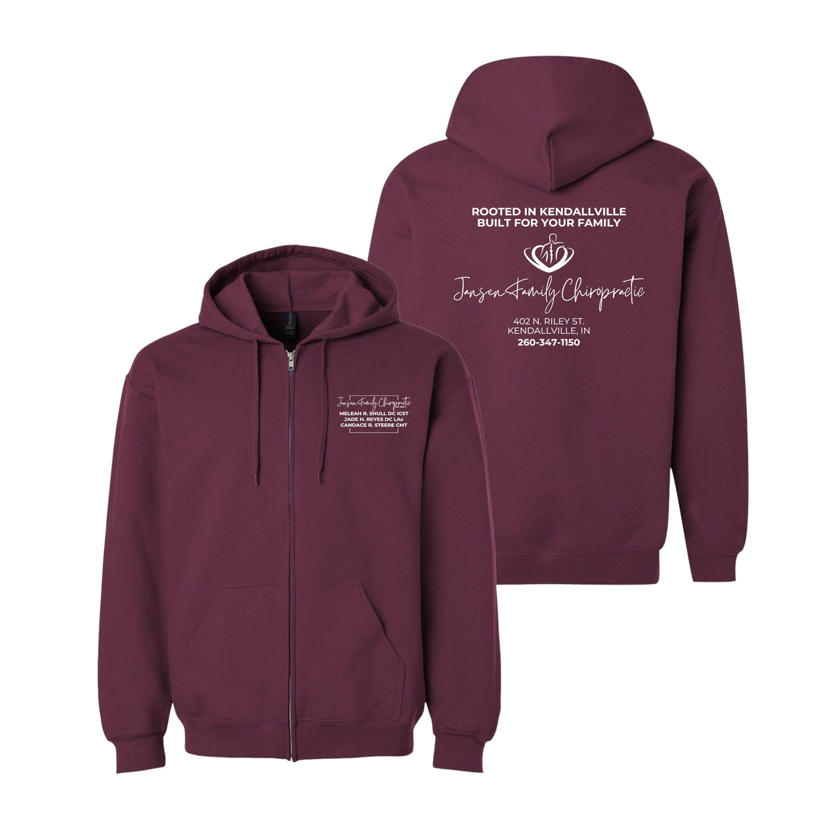 Adult Logo Full-Zip Hoodie | Jansen Family Chiropractic