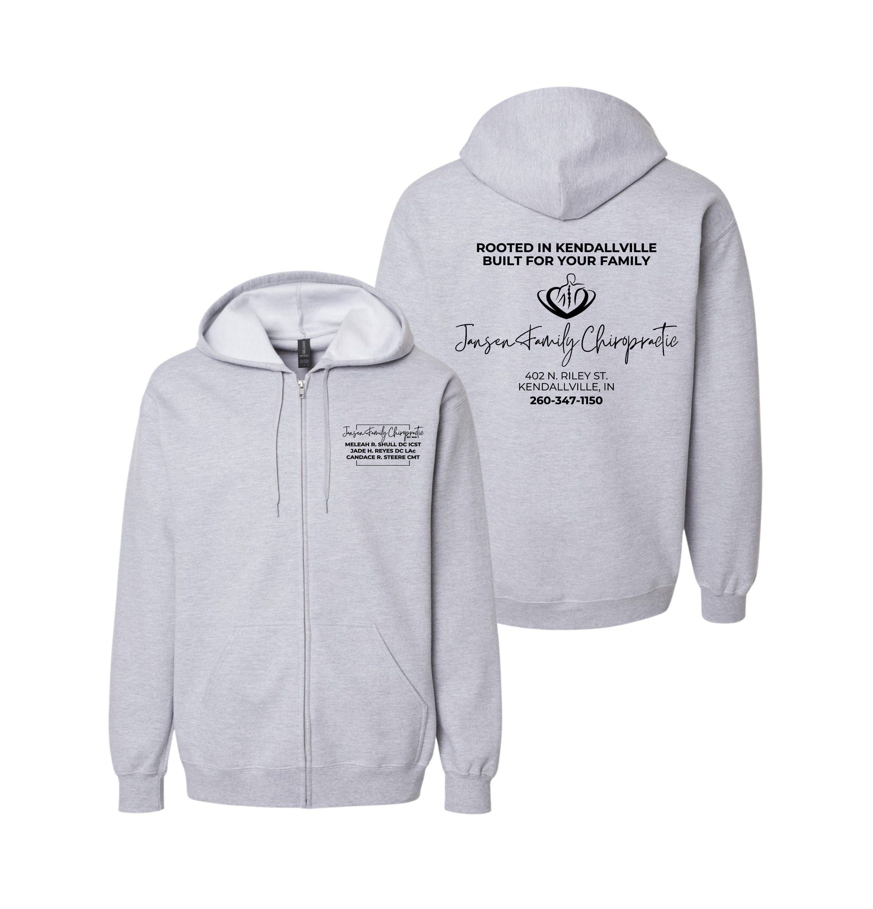 Adult Logo Full-Zip Hoodie | Jansen Family Chiropractic
